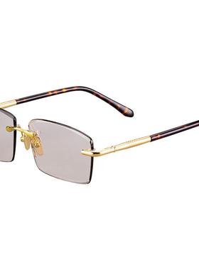 眼镜水晶平光清凉养目中老年石头