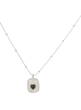 简约黑色爱心项链气质甜美锁骨链