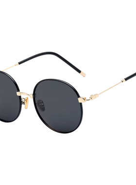 开车旅游圆形女墨镜防紫外线防晒