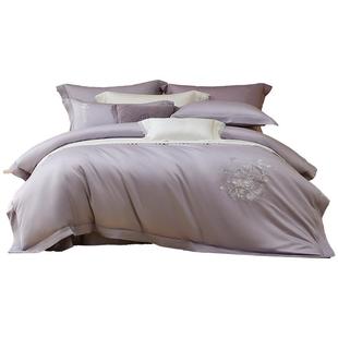 水星家纺艺术家款套件100支双股长绒棉贡缎四件套高端年货礼品