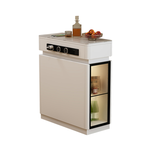 可移动单独岛台柜家用独立带茶台自动上水烧水壶餐边储物柜可定制
