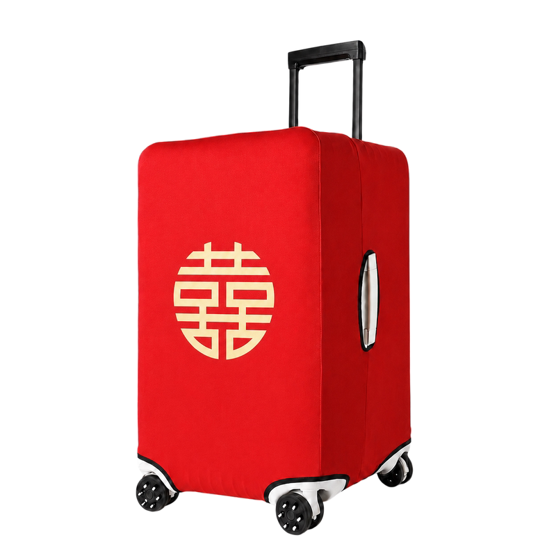 运动款行李箱烫金红色弹力保护罩