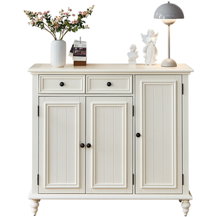 萨洛美式全实木鞋柜简约现代白色家用门口入户玄关一体大容量鞋架