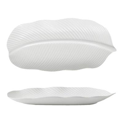 芭蕉叶盘陶瓷叶形盘纯白色