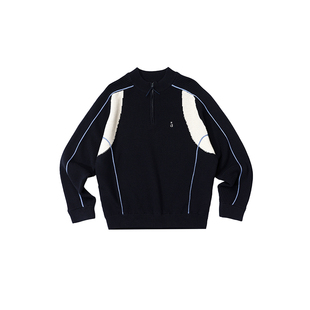 roaringwild a arch 咆哮野兽 拼接撞色针织衫秋冬情侣毛衣男外套