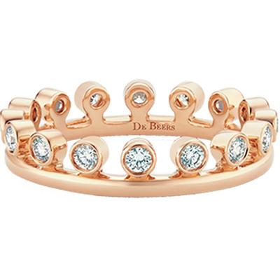 DeBeers戴比尔斯玫瑰金单层戒指