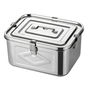 加厚304不锈钢储物盒 密封罐储物罐密封箱韩国泡菜盒防潮保鲜盒