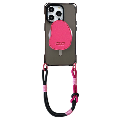 新款苹果17promax带支架磁吸手机壳挂绳适用于华为PURA70PRO斜挎可背小米15/14ULTRA保护套VIVOX100PRO手腕带