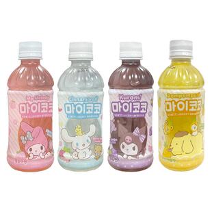 可爱统治！韩国便利店同款三丽鸥库洛米蜜桃荔枝葡萄椰果夏日饮料