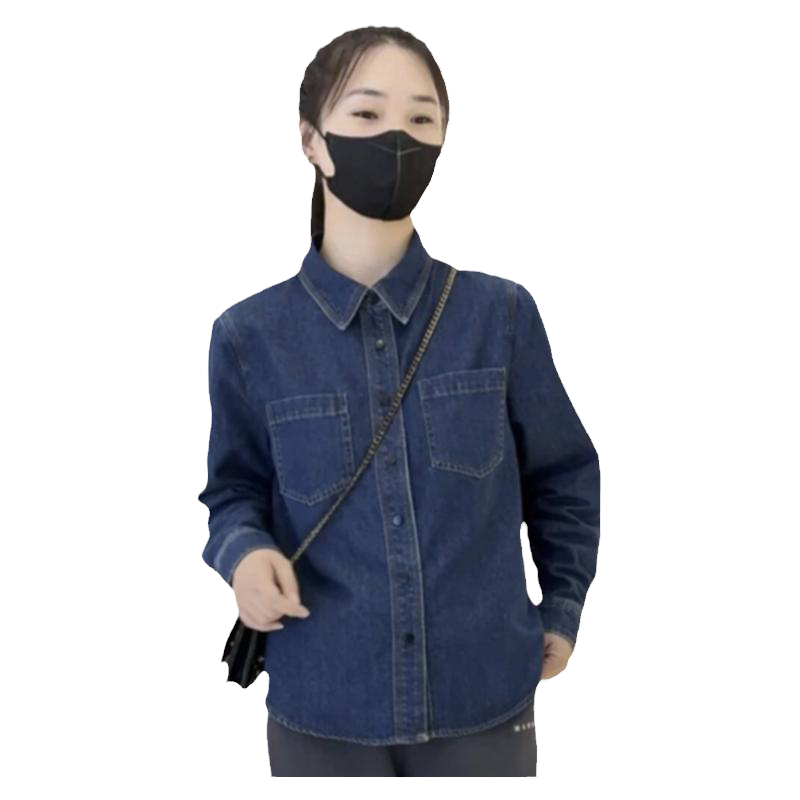 复古小个子短款牛仔衬衫女外套