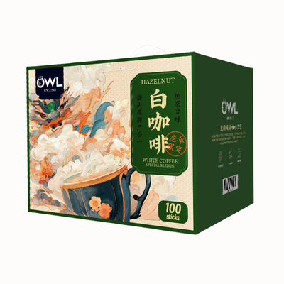 owl猫头鹰礼盒榛果味白咖啡100条