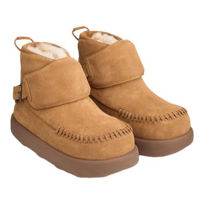 lostinecho牛皮厚底加绒雪地靴