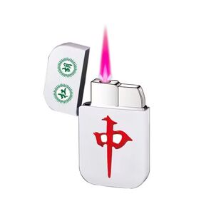 网红麻将发财红焰打火机便携高颜值防风充气个性创意刻字礼品潮流