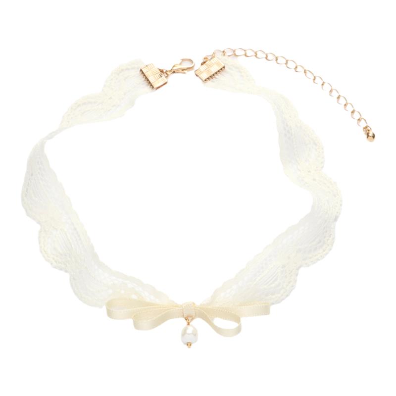 法式超仙女温柔蕾丝颈带珍珠颈链潮少女JK软妹项链女锁骨链choker