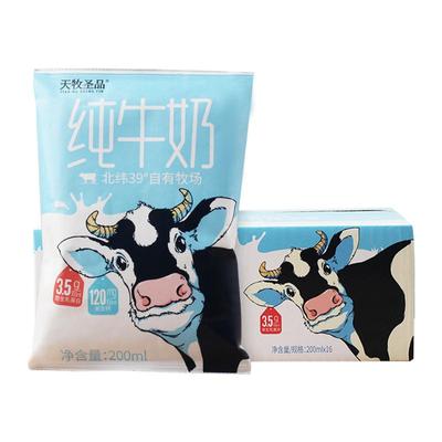 天牧圣品纯牛奶200mlx20袋整箱