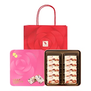 元朗荣华雪花酥糖果礼盒草莓奶芙网红甜品糕点休闲零食点心牛轧糖