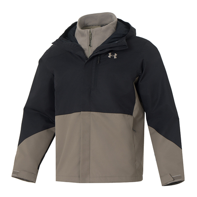 安德玛男款三合一外套男秋季新款冲锋保暖登山防风衣运动连帽夹克