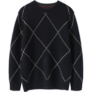 启超男士高端100%纯山羊绒衫