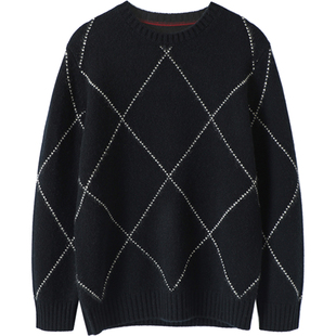 意大利~奢！显男人气质~加厚纯山羊绒衫男士圆领纯羊绒毛衣套头