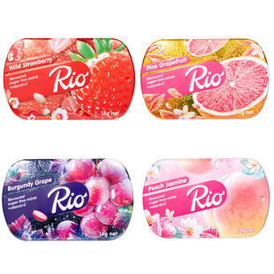Rio瑞欧无糖薄荷糖 清新口气接吻糖口香糖铁盒维生素C木糖醇零食