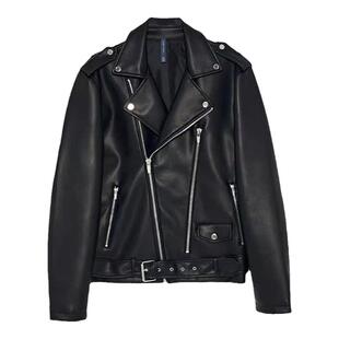 黑色女皮衣新款独特爆款外套女装高级感美拉德机车短款夹克小个子