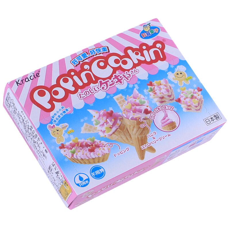日本进口 Kracie嘉娜宝儿童手工DIY草莓味冰淇淋甜筒食玩糖26g