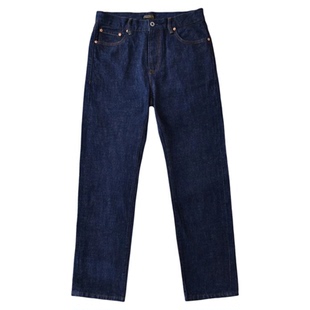 柴米14oz官脱原牛小直筒牛仔裤男无弹微修身养牛美式复古阿美咔叽