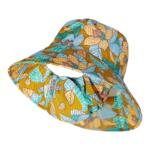 防晒口罩帽子一体女夏季可折叠渔夫帽妈妈花朵太阳帽干农活遮阳帽