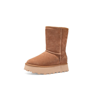 iiJin艾今24冬新品8cm厚底内增高保暖羊毛舒适中筒雪地靴女707PNE