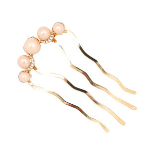 发梳插梳女简约簪子发夹古风发卡发簪凤钗盘发后脑勺珍珠发插头饰