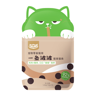 WoWo喔喔一条波波鱼油增肥发腮猫咪猫条零食成幼猫羊乳湿粮无添加