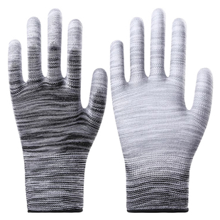 PU防静电手套劳保浸胶pu涂指涂掌耐磨防滑透气薄款夏季电子厂工作