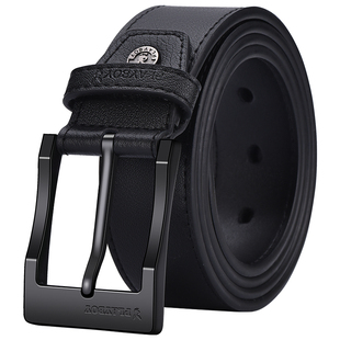 花花公子针扣皮带男款真皮年轻人裤带2025新款牛皮青年腰带正品潮