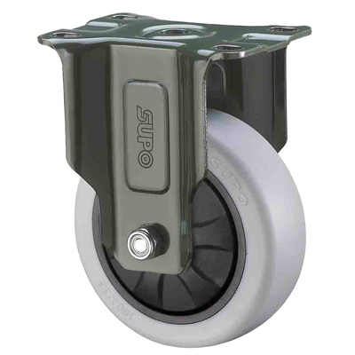 SUPO正品脚轮1.6/2/3/4/5寸聚丙烯PP耐磨静音丝杆平底万向边刹轮