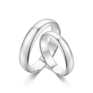 奢珠_纯 铂金戒指情侣结婚戒指PT950白金对戒男女款素圈光面简约