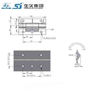 生久柜锁铰链CL153 2D黑色内门阻尼铰链1.8N锌合金电箱合页转轴