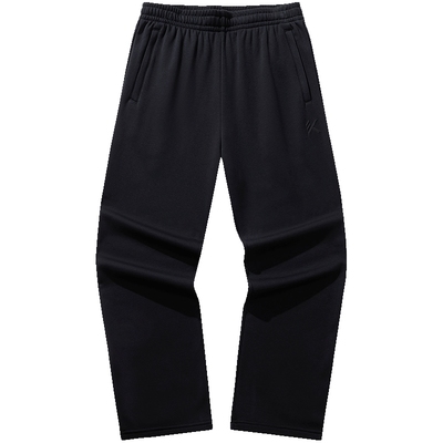 安踏KT运动长裤男士冬季新款加绒保暖阔腿直筒裤子卫裤152541302P