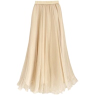 仙女裙纯色雪纺显瘦a型大摆学生