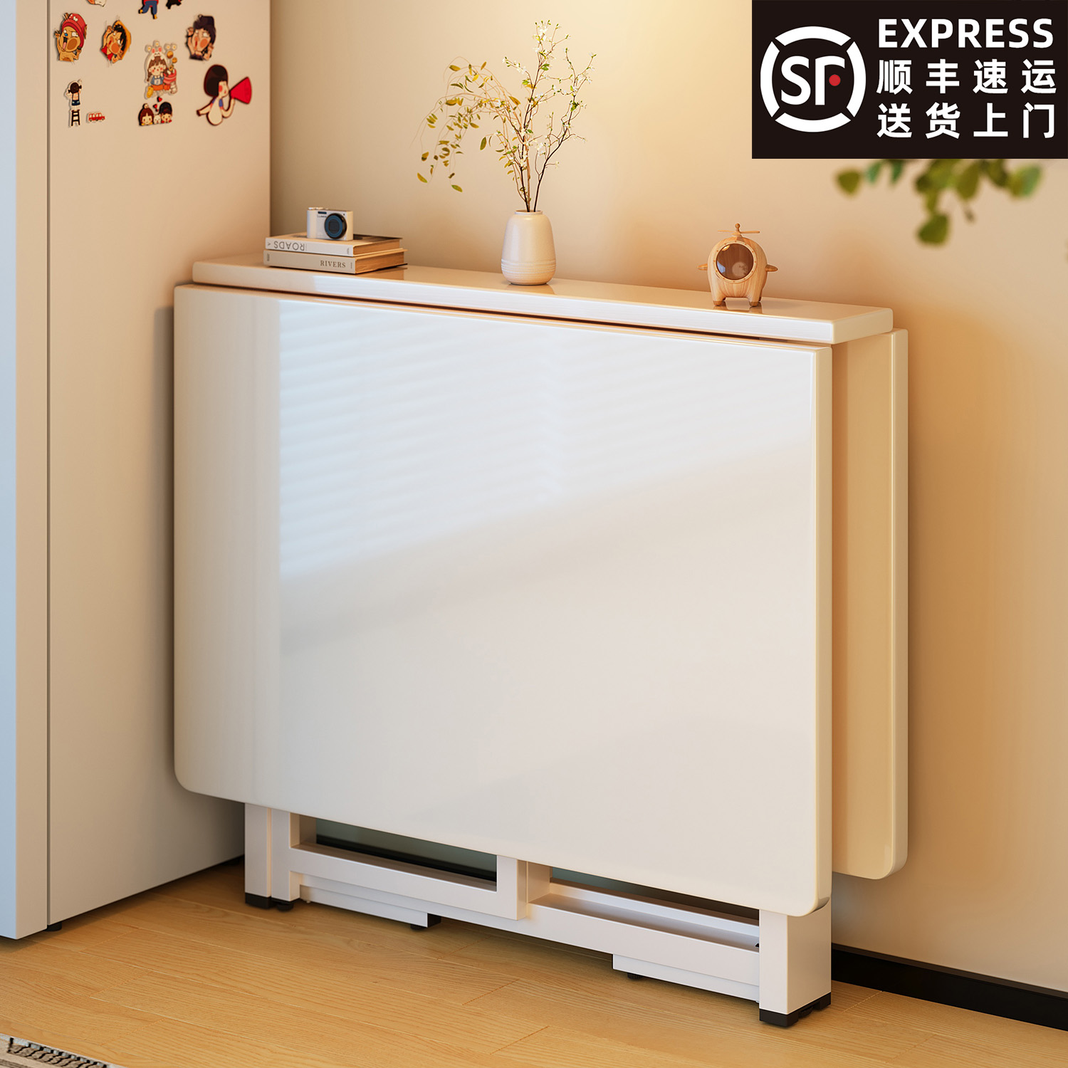 折叠桌子家用小户型餐桌出租屋免安装简易吃饭桌子多功能可折叠桌