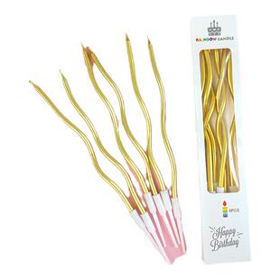 生日蜡烛插件复古曲线蜡螺纹创意蛋糕装饰摆件小红书同款烘焙插件