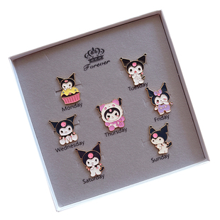 库洛米周边系列女生生日礼物女孩女童小饰品挂件徽章胸针礼品礼盒