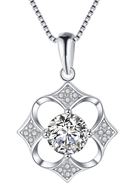 纯正s925纯银项链女真幸运四叶草