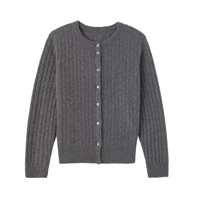 春竹轻盈长袖女士针织开衫