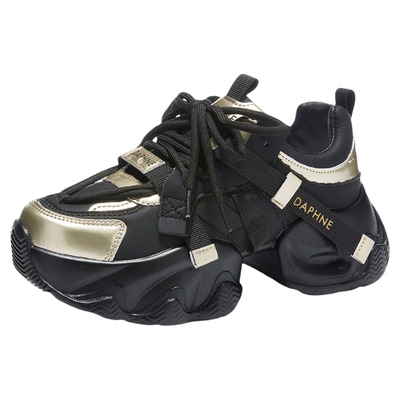 达芙妮老爹鞋厚底增高春秋系带