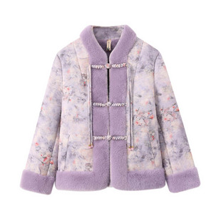 新款妈妈冬装水貂绒外套中老年人高贵加绒保暖仿皮草大衣女短款潮