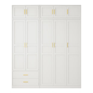 科飞亚简约钢制衣柜卧室大容量收纳柜金属铁艺衣橱环保无醛衣柜