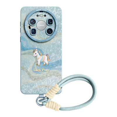 轻奢风丝绸小马编织手绳硅胶壳