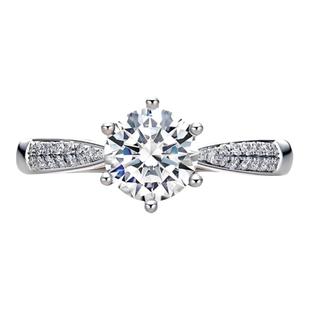 DRFOREVER六爪奢华款求婚钻戒一克拉钻石铂金结婚戒指婚戒WJ0413