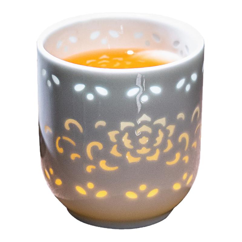 景德镇影青玲珑直筒杯主人杯