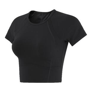 岚纹短款带胸垫瑜伽服女普拉提健身短袖上衣速干透气运动t恤夏季